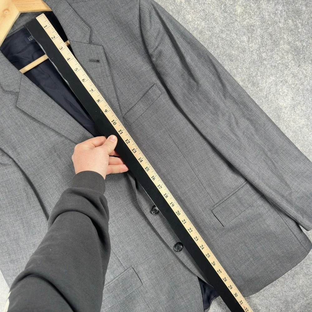 J Crew Ludlow‎ Blazer Mens 44R Gray Wool Two Button Jacket Tollegno 1900